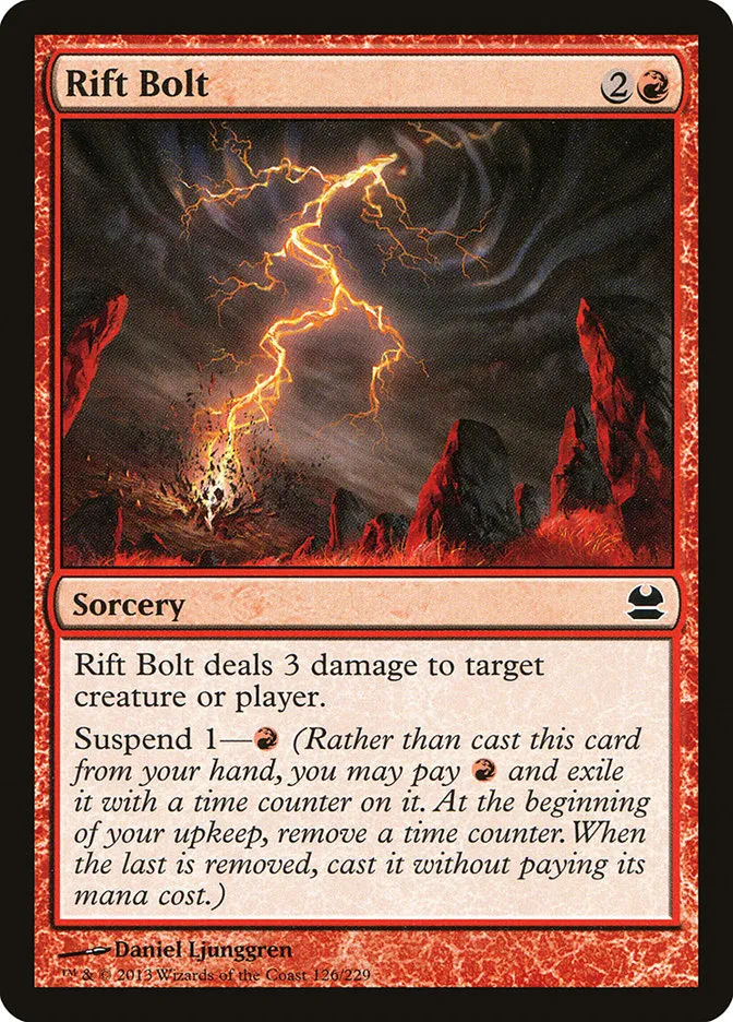 2013 Modern Masters Rift Bolt common #126 unlisted card image