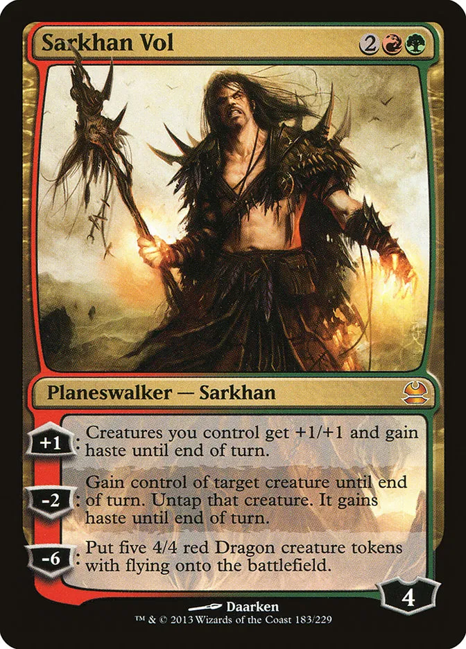 2013 Modern Masters Sarkhan Vol mythic #183 unlisted card image