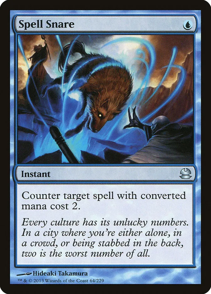 2013 Modern Masters Spell Snare uncommon #64 unlisted card image
