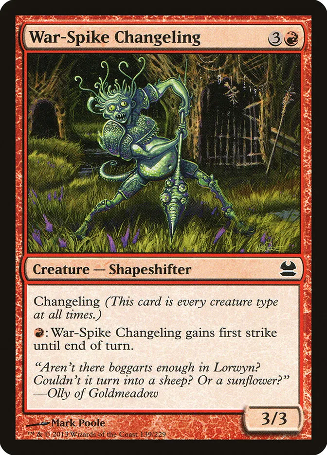 2013 Modern Masters War-Spike Changeling common #139 unlisted card image