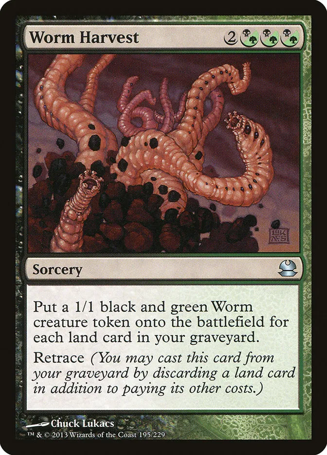 2013 Modern Masters Worm Harvest uncommon #195 unlisted card image