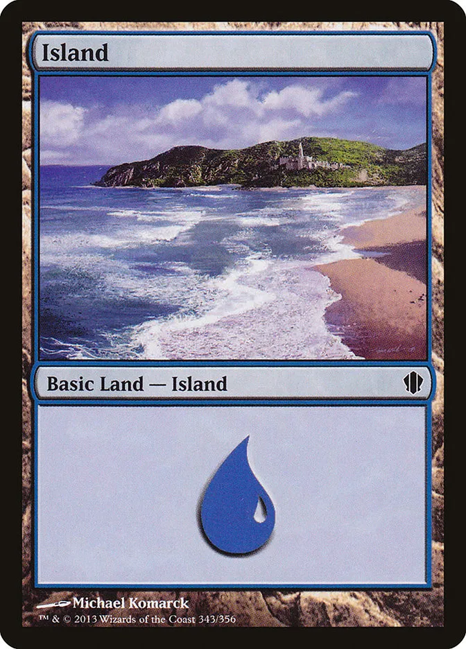 2013 Commander 2013 Island common #343 common card image