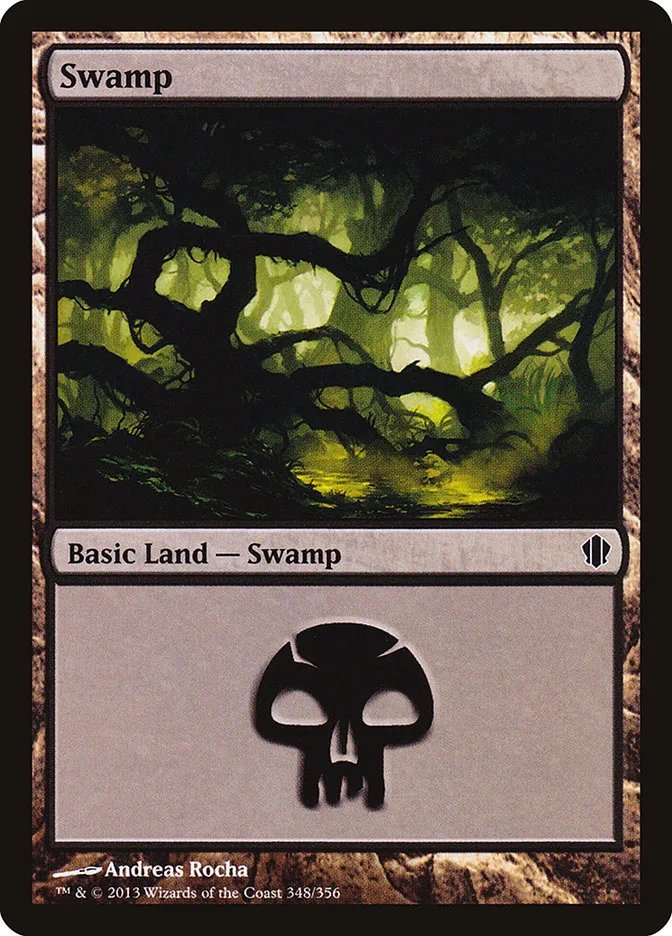 2013 Commander 2013 Swamp common #348 common card image