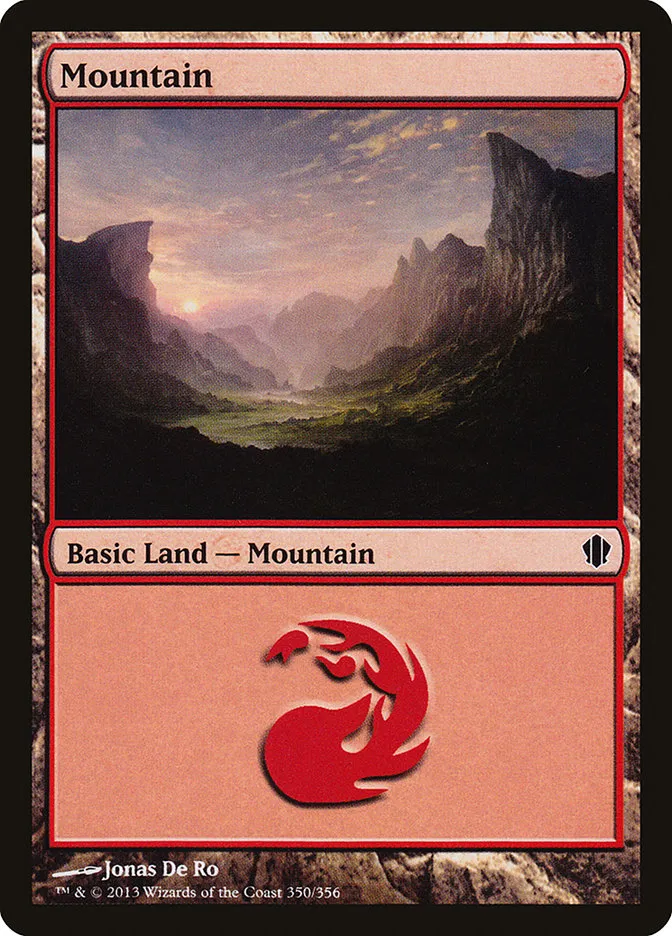 2013 Commander 2013 Mountain common #350 common card image