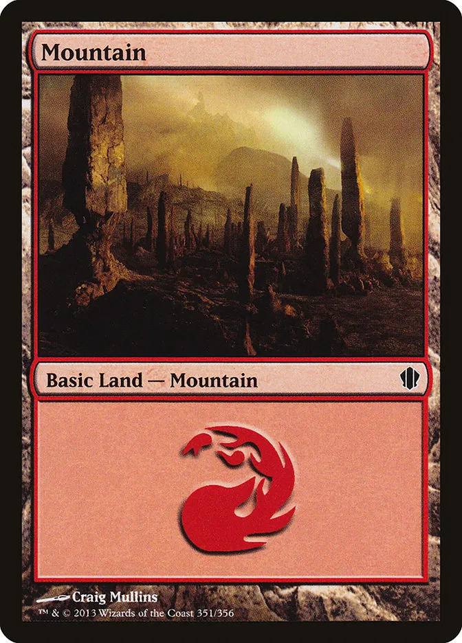 2013 Commander 2013 Mountain common #351 common card image