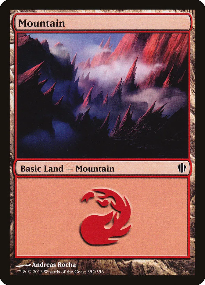 2013 Commander 2013 Mountain common #352 common card image