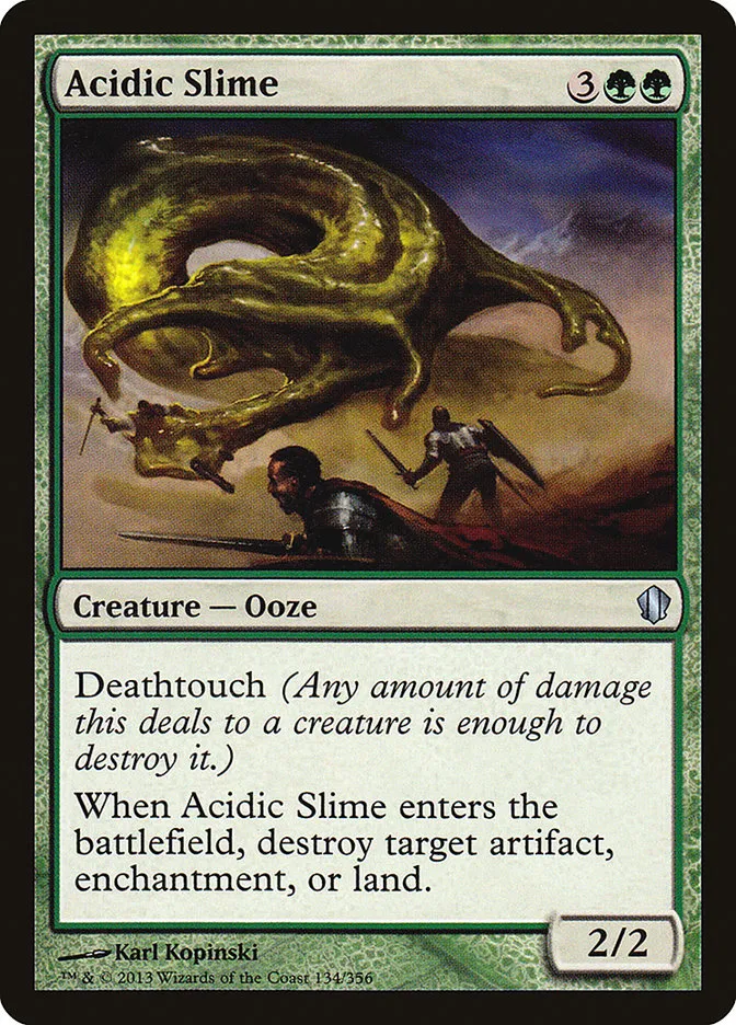 2013 Commander 2013 Acidic Slime #134 uncommon card image