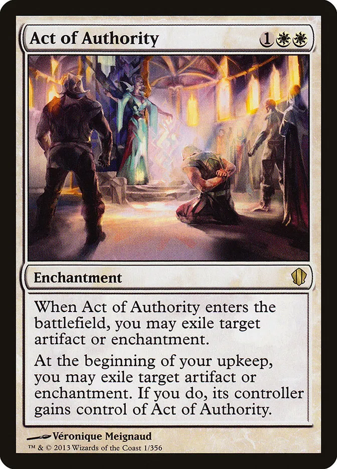 2013 Commander 2013 Act of Authority rare #1 rare card image