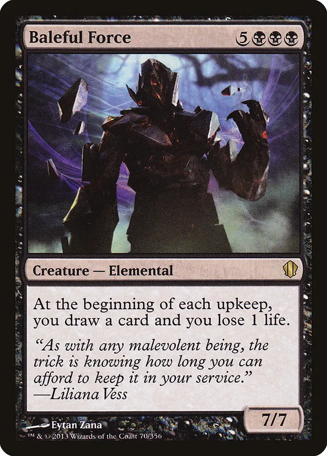 2013 Commander 2013 Baleful Force rare #70 rare card image