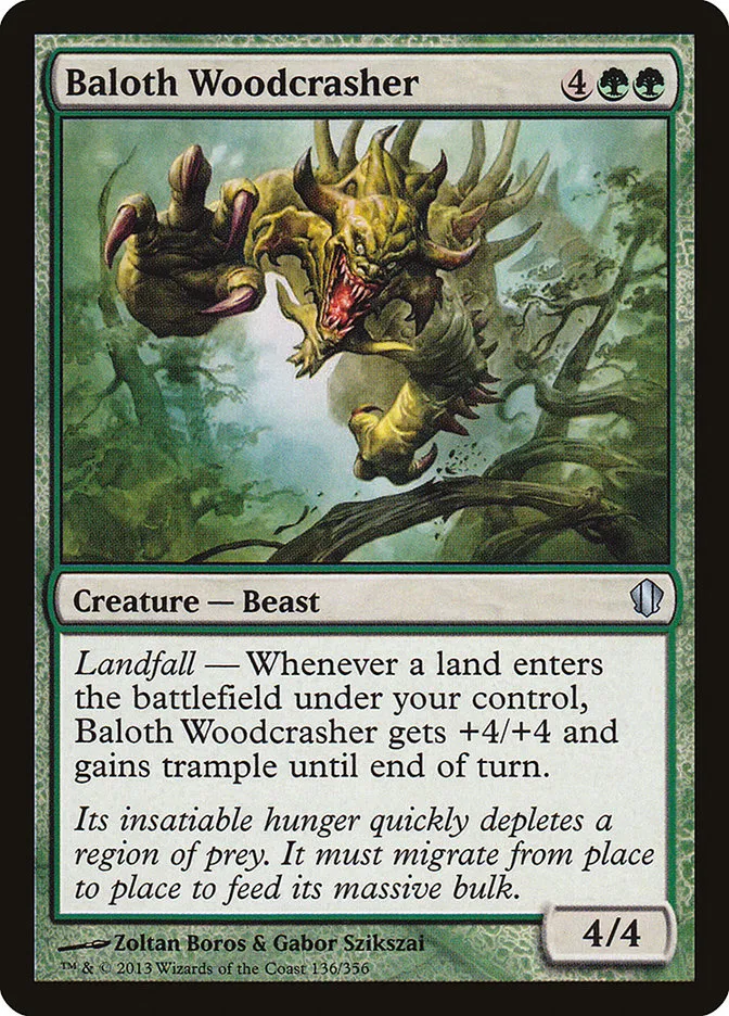 2013 Commander 2013 Baloth Woodcrasher #136 uncommon card image