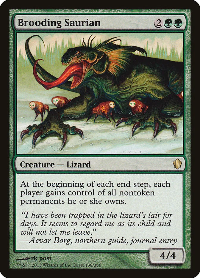 2013 Commander 2013 Brooding Saurian rare #138 rare card image