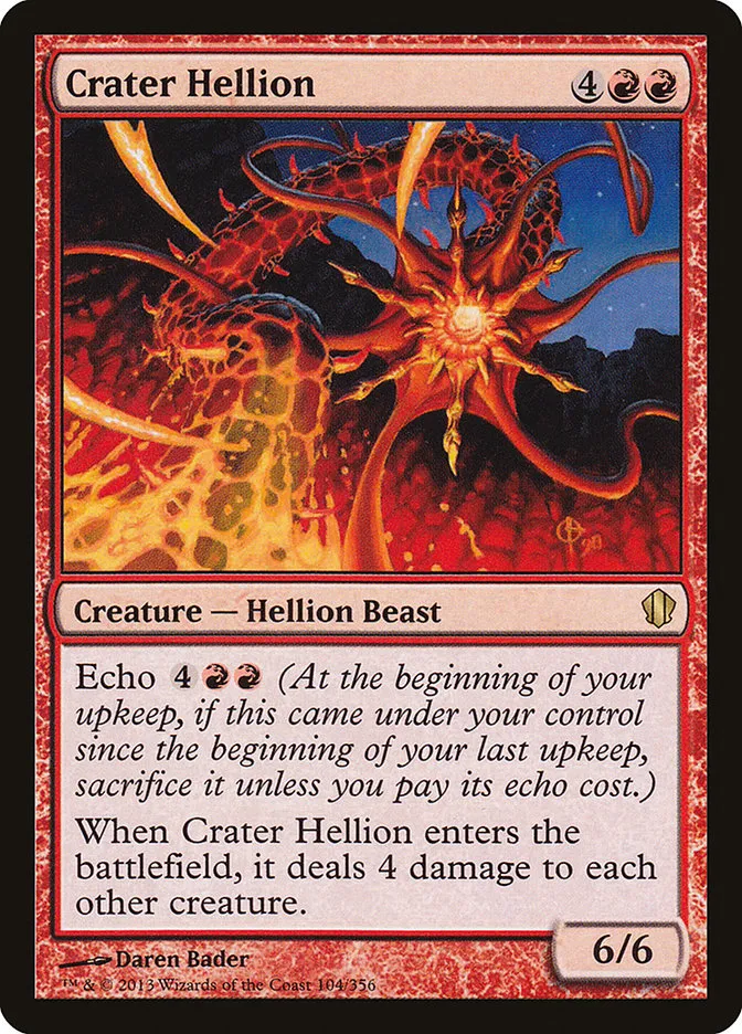 2013 Commander 2013 Crater Hellion rare #104 rare card image