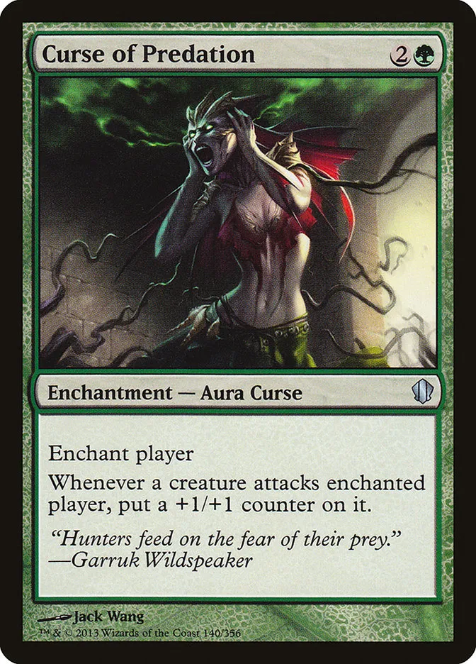 2013 Commander 2013 Curse of Predation #140 uncommon card image