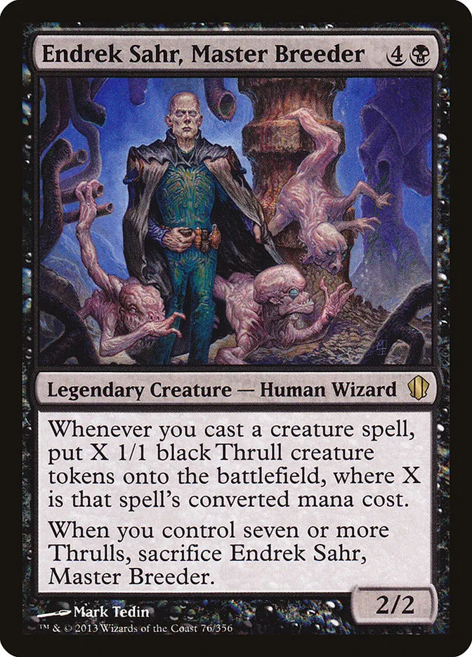 2013 Commander 2013 Endrek Sahr, Master Breeder #76 rare card image