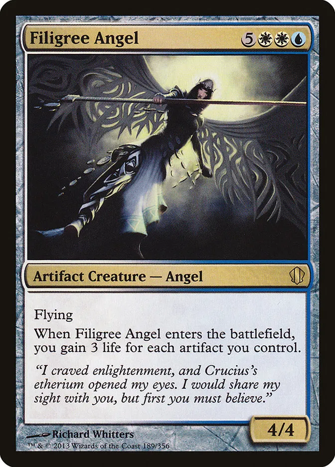 2013 Commander 2013 Filigree Angel #189 rare card image