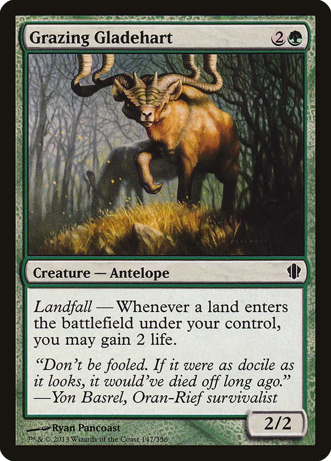 2013 Commander 2013 Grazing Gladehart common #147 common card image