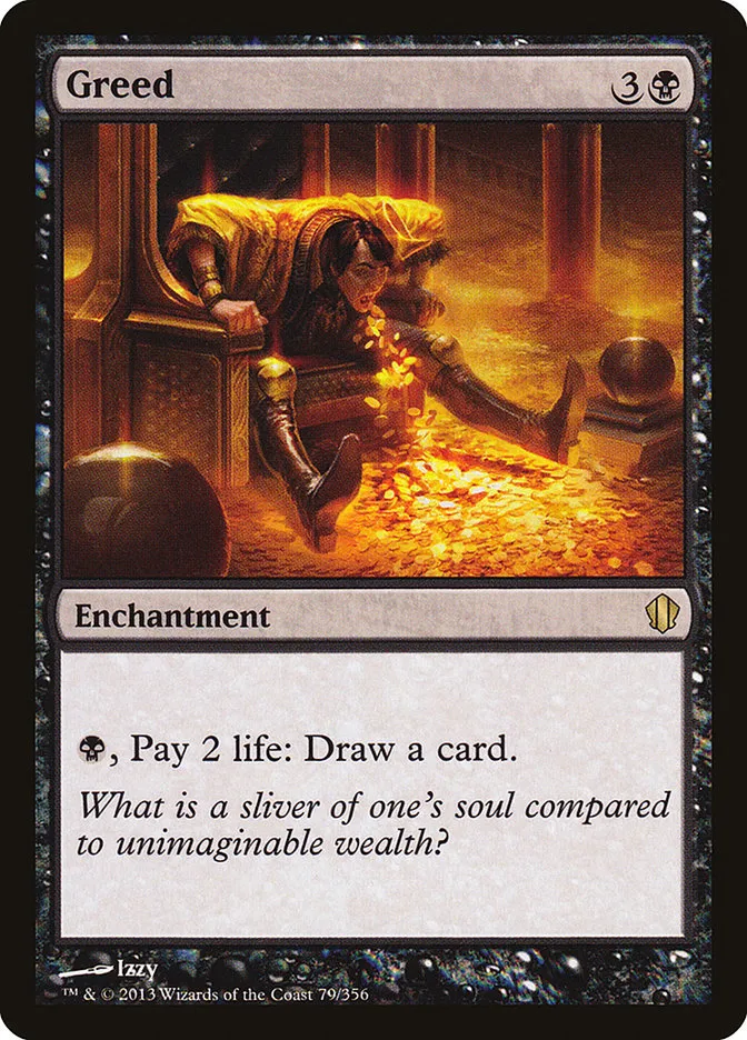 2013 Commander 2013 Greed rare #79 rare card image