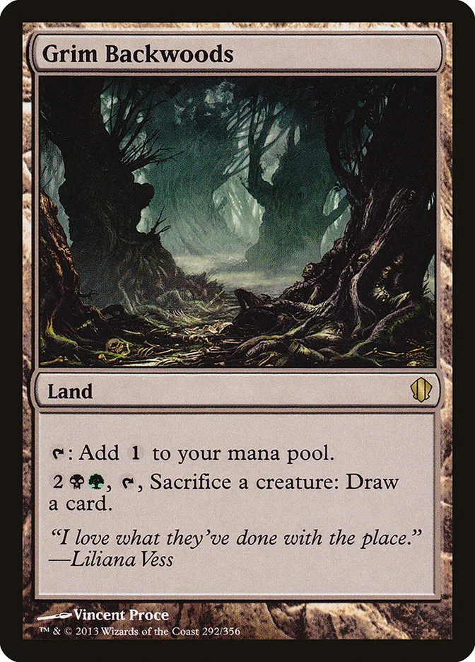 2013 Commander 2013 Grim Backwoods rare #292 rare card image