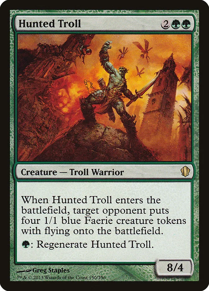 2013 Commander 2013 Hunted Troll rare #150 rare card image