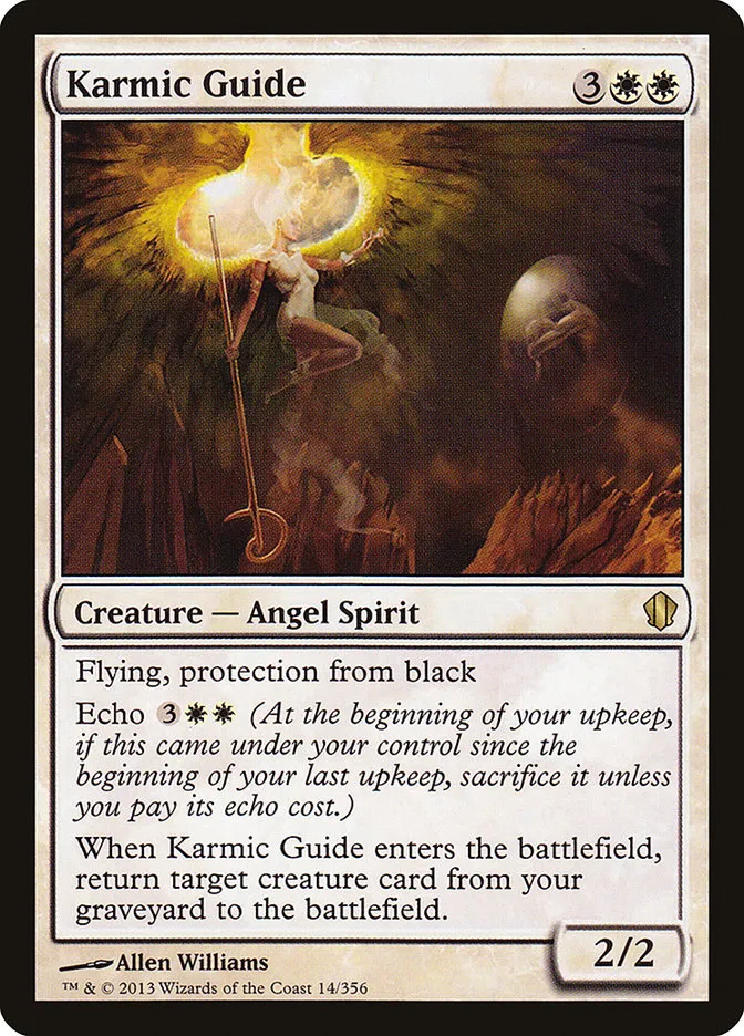 2013 Commander 2013 Karmic Guide rare #14 rare card image