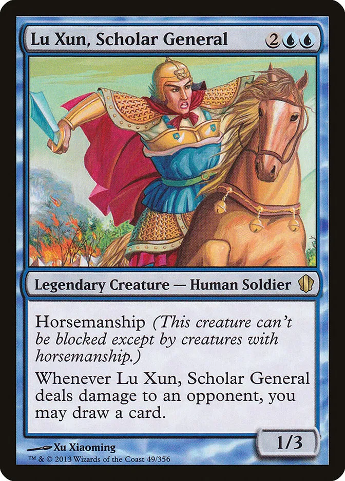 2013 Commander 2013 Lu Xun, Scholar General rare #49 rare card image