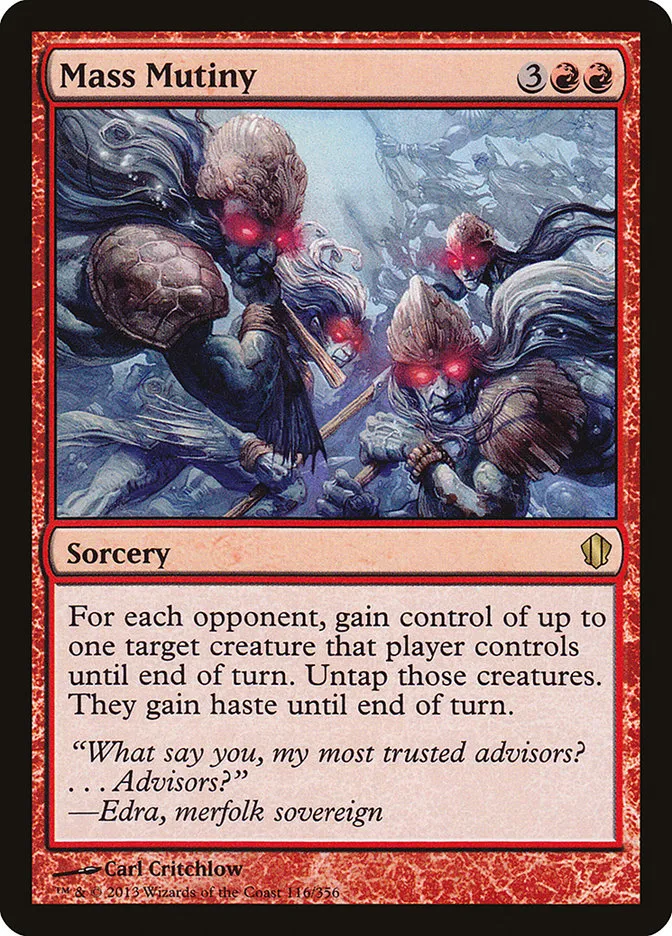 2013 Commander 2013 Mass Mutiny rare #116 rare card image