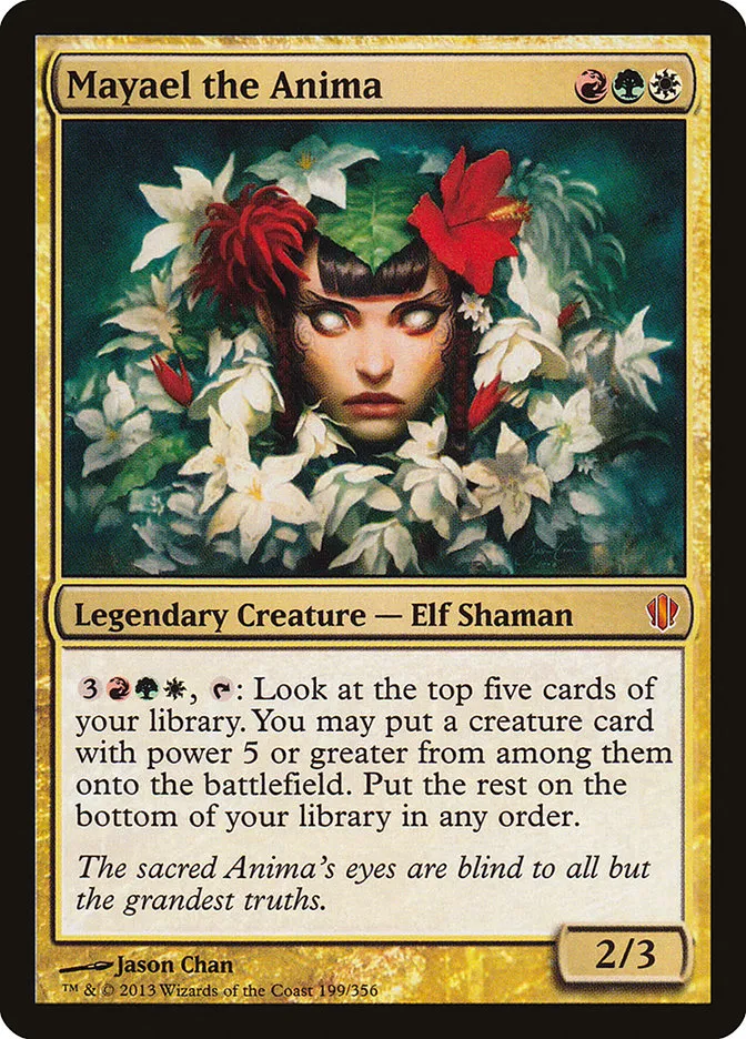 2013 Commander 2013 Mayael the Anima #199 mythic card image