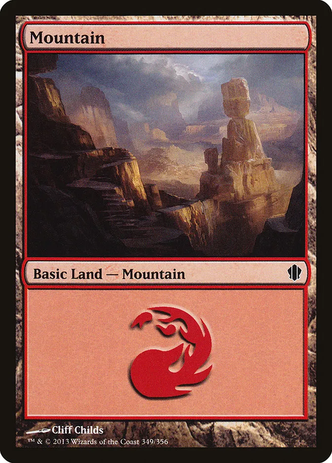 2013 Commander 2013 Mountain common #349 common card image