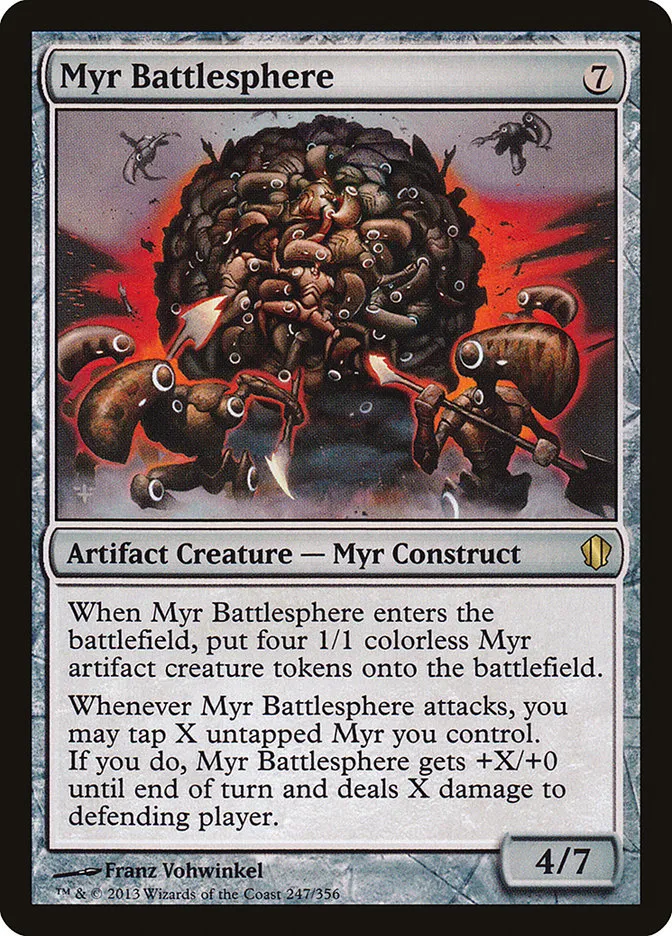 2013 Commander 2013 Myr Battlesphere #247 rare card image