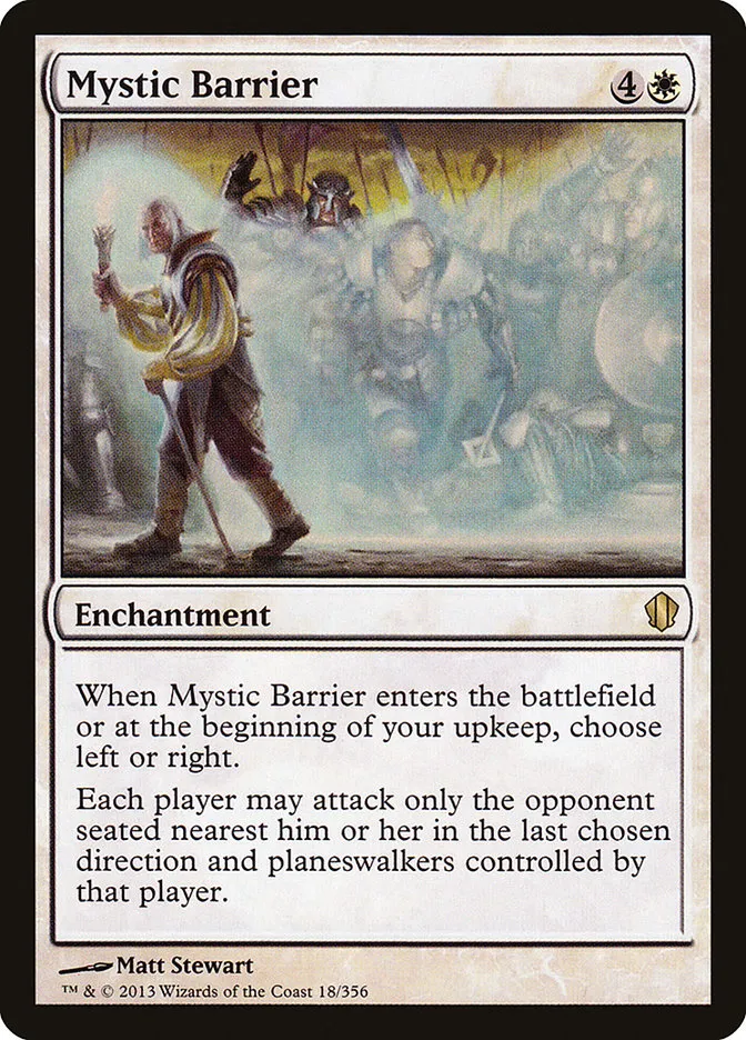 2013 Commander 2013 Mystic Barrier #18 rare card image