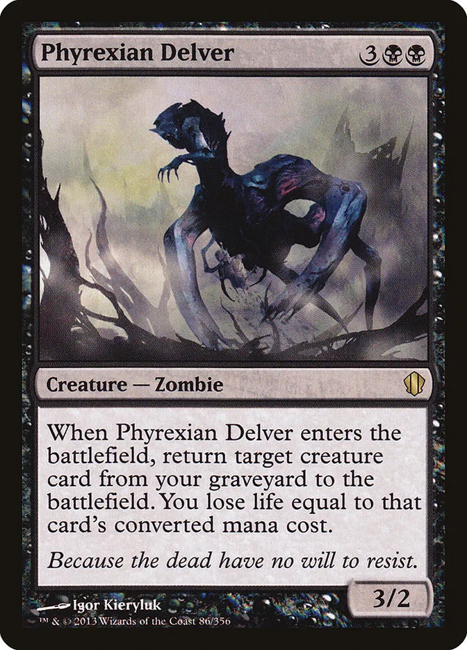 2013 Commander 2013 Phyrexian Delver #86 rare card image