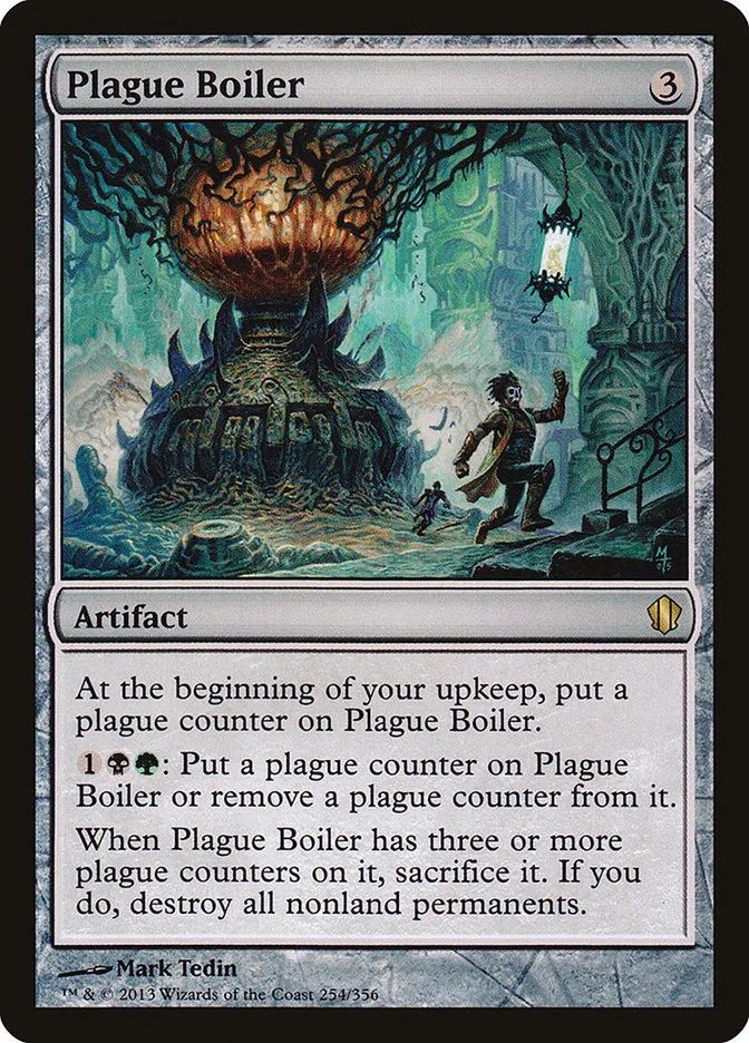 2013 Commander 2013 Plague Boiler #254 rare card image