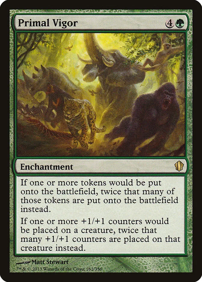 2013 Commander 2013 Primal Vigor rare #162 rare card image