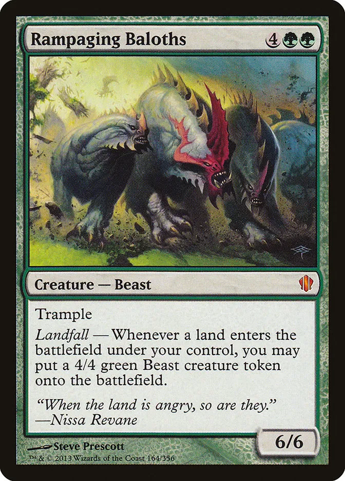 2013 Commander 2013 Rampaging Baloths #164 mythic card image