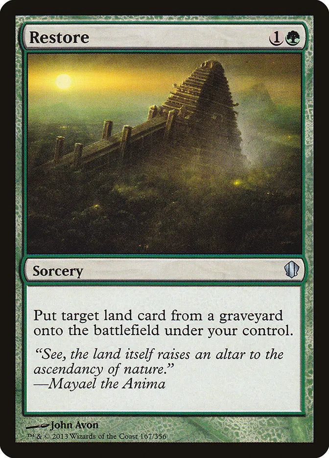 2013 Commander 2013 Restore uncommon #167 uncommon card image