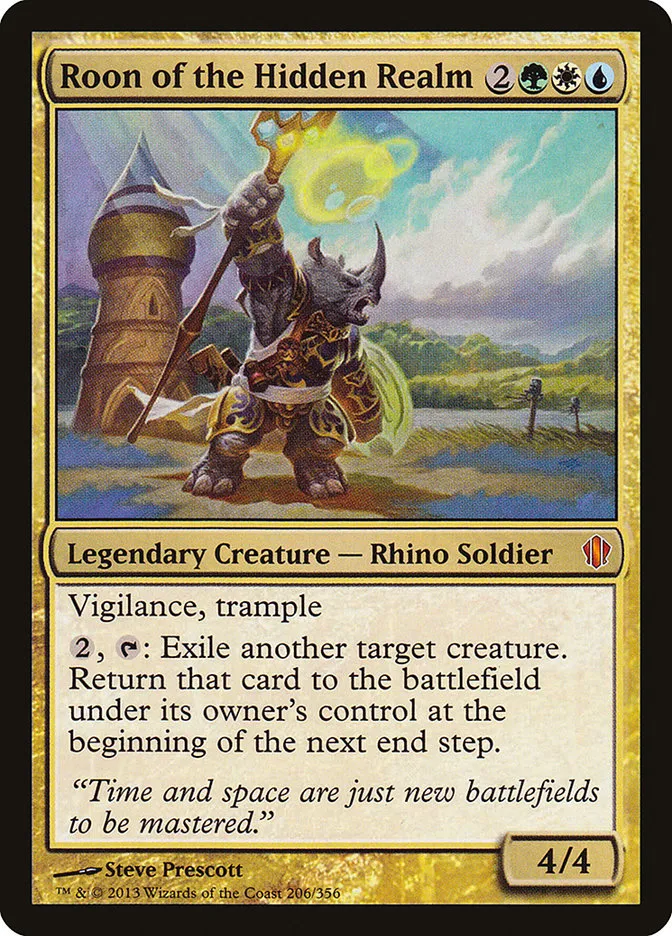 2013 Commander 2013 Roon of the Hidden Realm #206 mythic card image