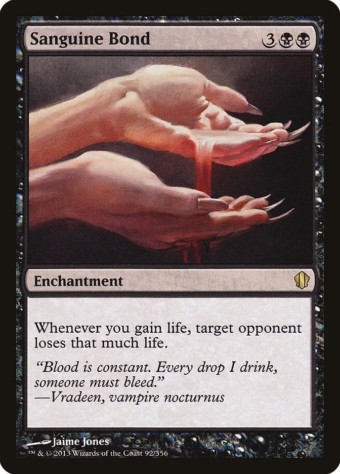 2013 Commander 2013 Sanguine Bond #92 rare card image