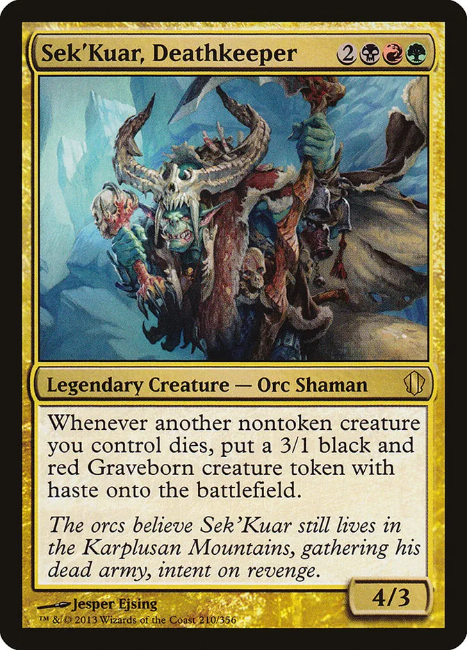 2013 Commander 2013 Sek'Kuar, Deathkeeper #210 rare card image