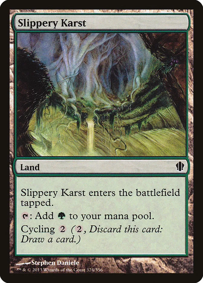 2013 Commander 2013 Slippery Karst common #324 common card image