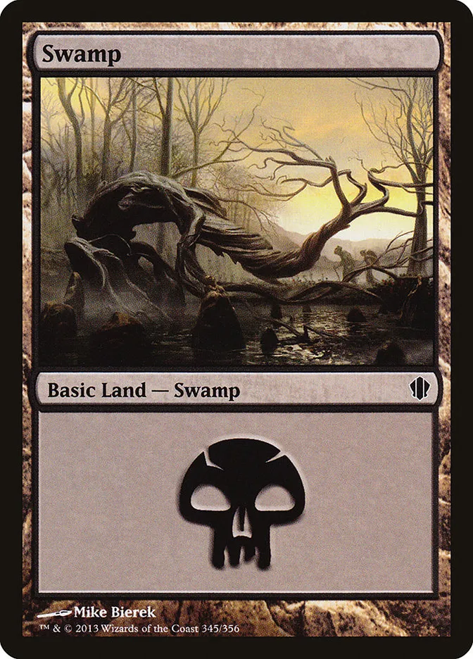 2013 Commander 2013 Swamp common #345 common card image