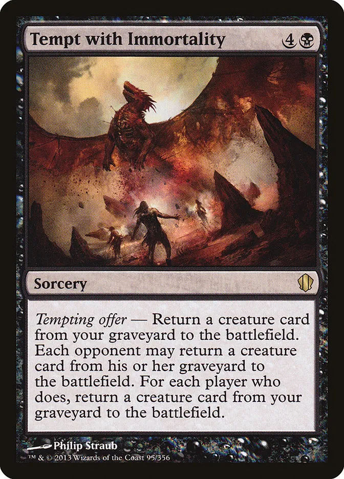 2013 Commander 2013 Tempt with Immortality rare #95 rare card image