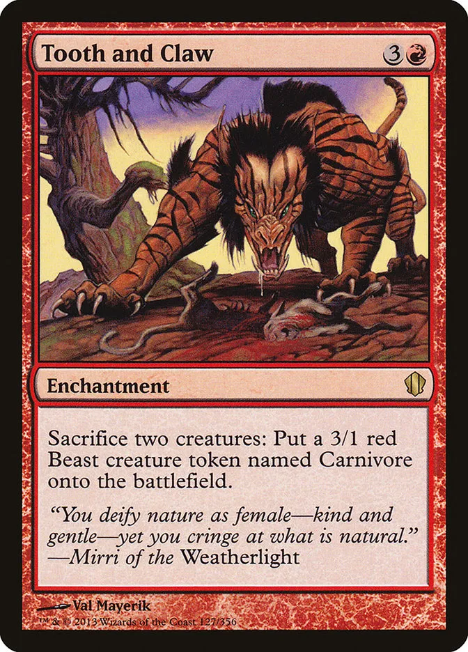 2013 Commander 2013 Tooth and Claw rare #127 rare card image