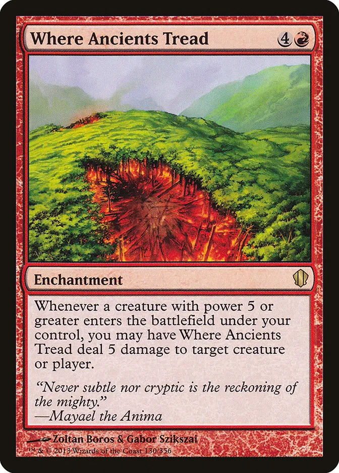 2013 Commander 2013 Where Ancients Tread rare #130 rare card image