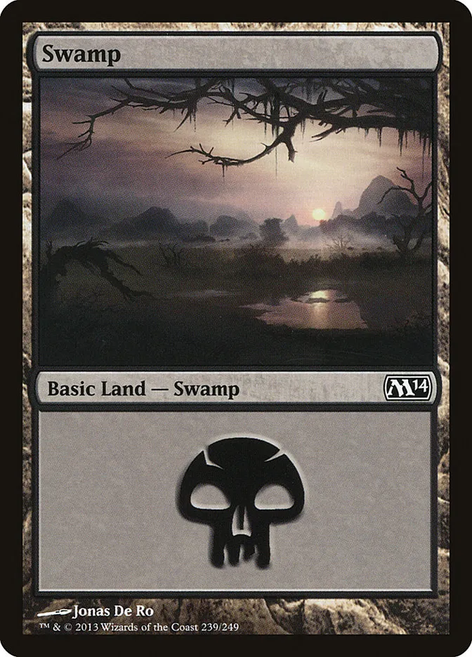 2013 Magic 2014 Swamp common #239 common card image