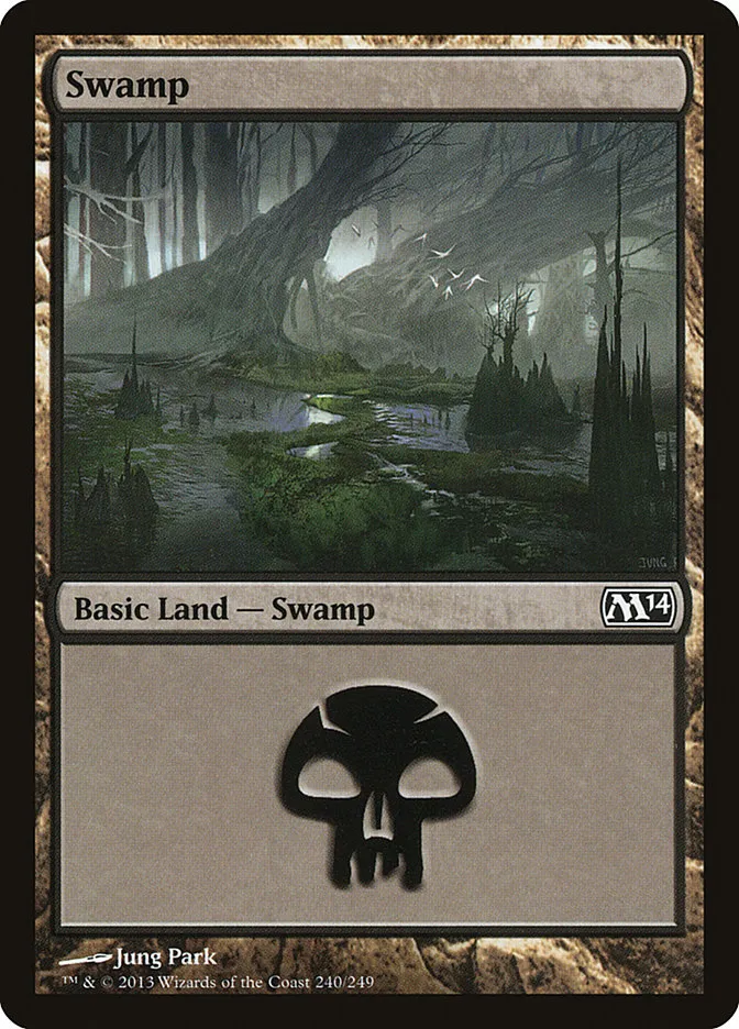 2013 Magic 2014 Swamp common #240 common card image