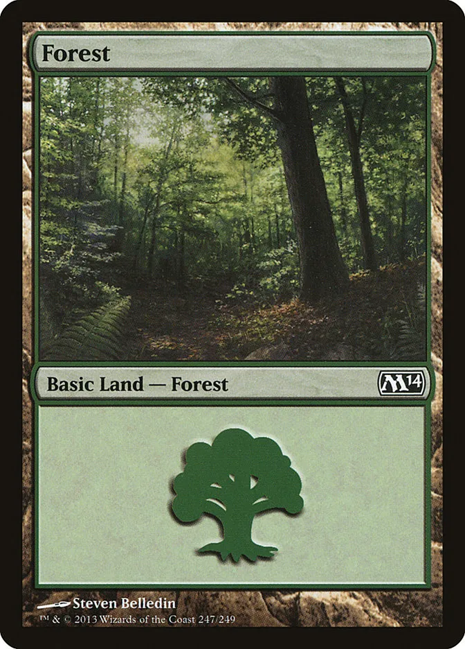 2013 Magic 2014 Forest common #247 common card image