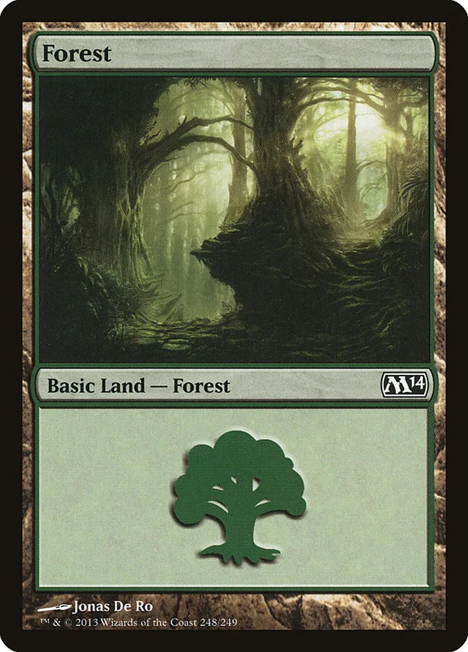 2013 Magic 2014 Forest common #248 common card image