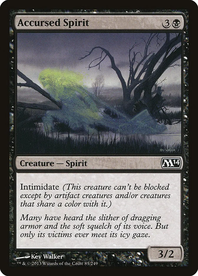 2013 Magic 2014 Accursed Spirit common #83 common card image