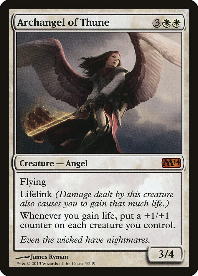 2013 Magic 2014 Archangel of Thune #5 mythic card image