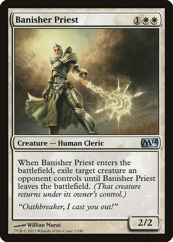 2013 Magic 2014 Banisher Priest #7 uncommon card image